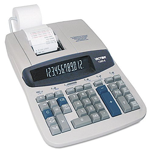 Victor 1560-6 Printing Calculator, Two-Color Ribbon, Black/Red, 5.2 Lines/Sec