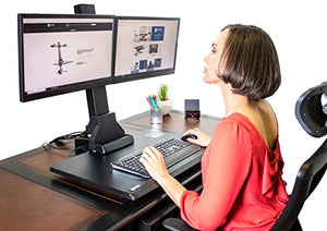 Star Ergonomics Electric Sit-Stand Workstation Premium Series - Motor Driven Height Adjustment, Flexible Monitor (SE05E2WB)