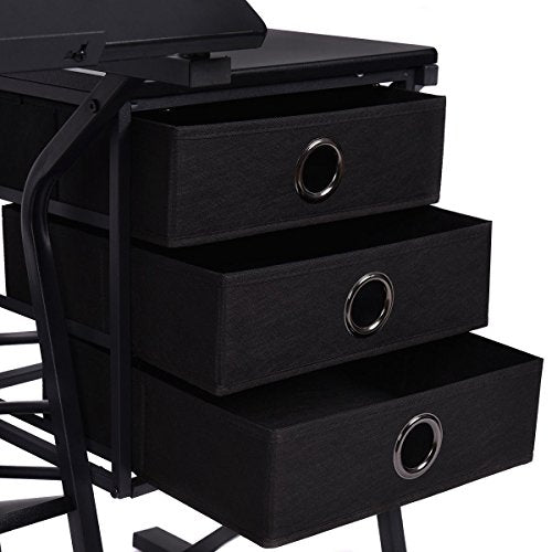 Black Adjustable Drafting Table w/Stool & Side Drawers - by Choice Products