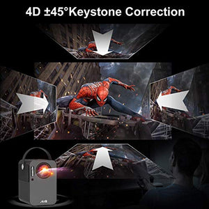 Artlii Play Smart Projector, Android TV 9.0 Portable Projector, WiFi Bluetooth Projector with Built-in Netflix, Disney+, Hulu, 1080p Support Projector, ±45°4D Keystone Correction, HiFi Stereo