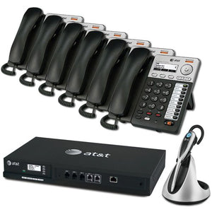AT&T SB35010 Analog Gateway + 6 AT&T SB35025 Syn248 Business Telephones + AT&T TL7800 Wireless Headset Bundle