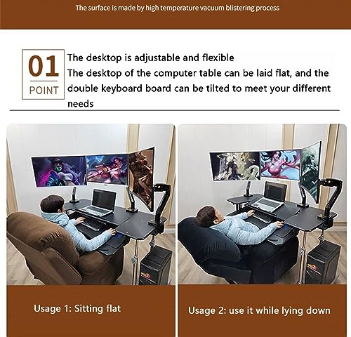 DADHI Gaming Desk with Mobile Lifting Bracket and Wheels