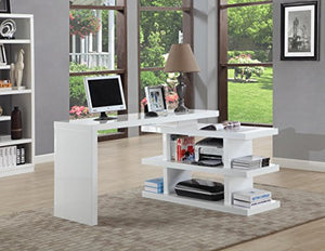 Chintaly Imports 6915 Motion Home Office Desk, White