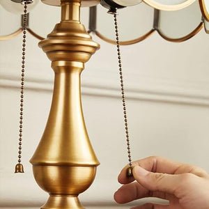 None European Light Luxury Desk Lamp Copper Antique Bedside Lamp