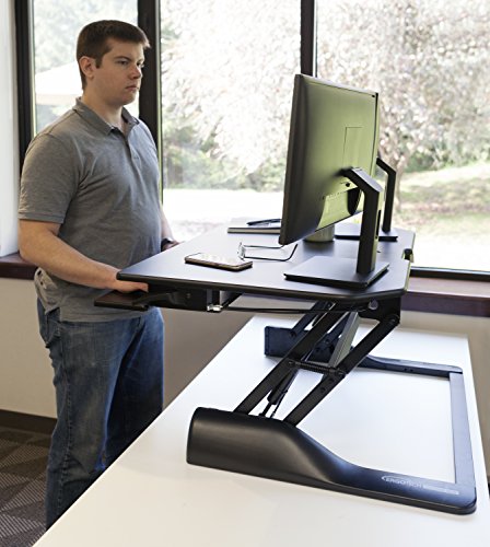 Ergotech Freedom Desk, Height Adjustable Standing Desk - 30" Wide - Black
