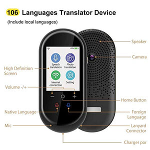 AkosOL Smart Language Translator Device with Voice 2.4 Inch Touch Screen - 106 Languages - WiFi - White