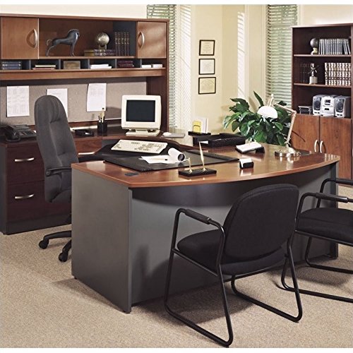 Bush Business Series C 4-Piece U-Shape Bow-Front Desk in Hansen Cherry