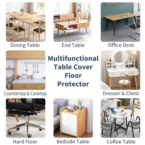SaiFfe Office Chair Mat for Carpets 100x490cm/3.3x16.1FT, 1.5mm Thick Transparent Premium Quality