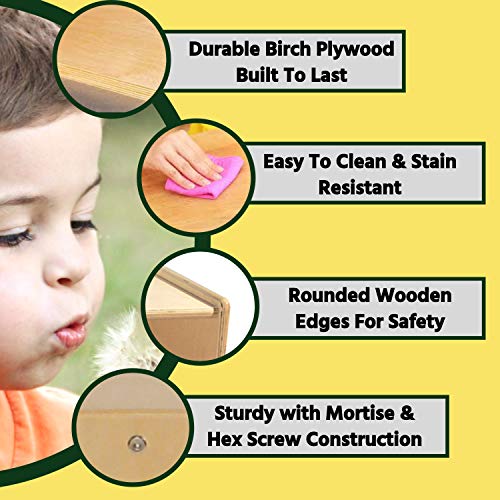 Contender 12 Compartment Kids Cube Locker Shelf with Purple Bins, Hardwood Montessori Shelves Organizers for Daycare, Nursery, Offices [ Fully Assembled]