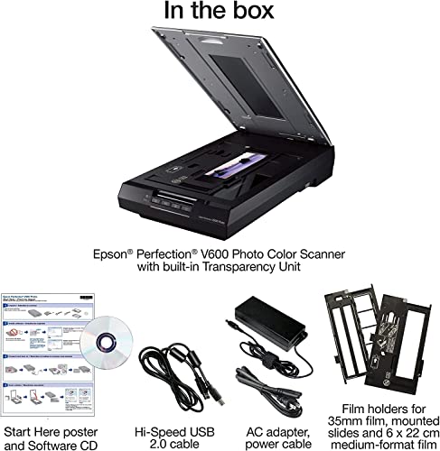 Epson Perfection V600 Photo Color Scanner, 6400 x 9600 dpi, Enlargements up to 17" x 22