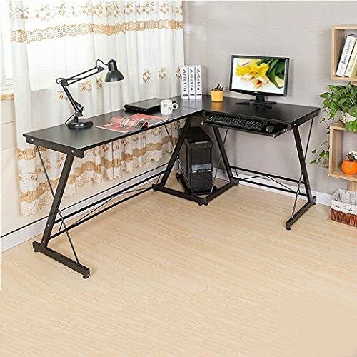 HUIJK L-Shape Corner Computer Desk PC Laptop Study Table Home Office Desk Workstation