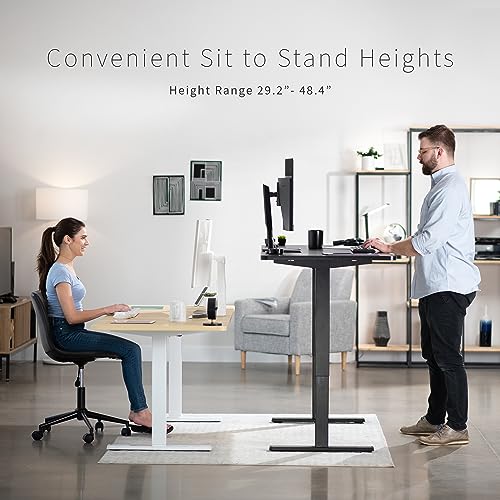 VIVO Electric Height Adjustable Standing Desk, 71 x 30 inch, Black Table Top, Black Frame, Preset Controller - DESK-KIT-1B7B