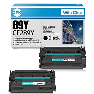 Extra High Yield Cartridge 89Y | CF289Y Toner Cartridge Replacement for HP Enterprise M507n M507dn M507dng MFP M528dn M528c M528f M528z Printer Toner Cartridge [2-Pack Black (with Chip)].