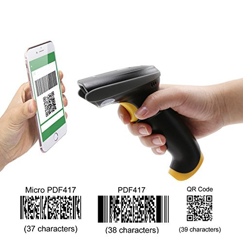 Case of 20, TEEMI 2D Barcode Scanner with Stand USB Wired + Virtual COM Port Handheld Automatic QR Data Matrix PDF417 bar Codes Imager for Windows Linux Mac