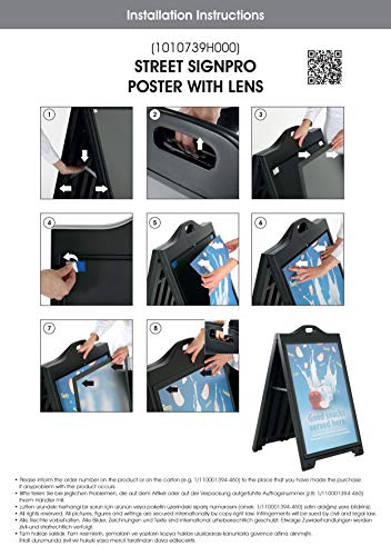 M&T Displays Street SignPro with Lens Protective Cover, 24x36 Inch Poster Black Double Sided Sandwich Board Folding A-Frame Sidewalk Curb Sign Portable Menu Display for Restaurant Cafe (2 Pack)