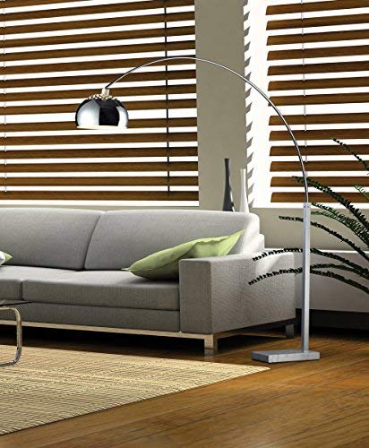 Dimond D1428 Penbrook Arc Lamp, Silver Plated and White Marble