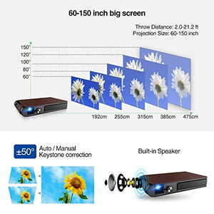 2020 Mini Pocket Wifi Projector 3D DLP 3600 Lumens Digital HD LED Portable Wireless Movie Projector with Battery Support 1080P Airplay HDMI USB Auto Keystone WXGA Home Theater Outdoor Video Proyector