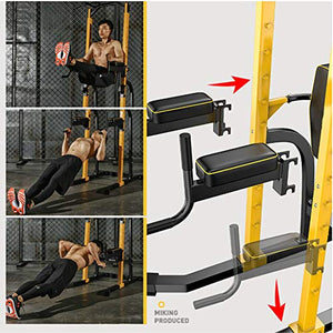 DLMPT Power Tower Parallel Bars Dip Station Adjustable Pull Up Bar Home Gym Strength Training Workout Multi Function Equipment Fitness Workout
