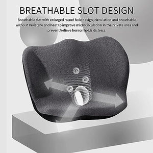 LSTQPK Office Chair Cushion Set for Back and Butt Pain Relief - Gray