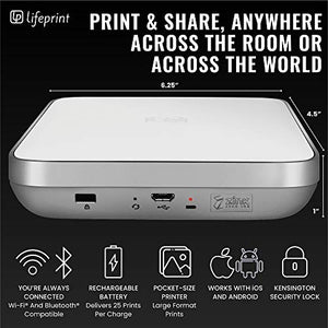 Lifeprint 3x4.5 Portable Photo and Video Printer for iPhone and Android. Make Your Photos Come to Life w/Augmented Reality - White