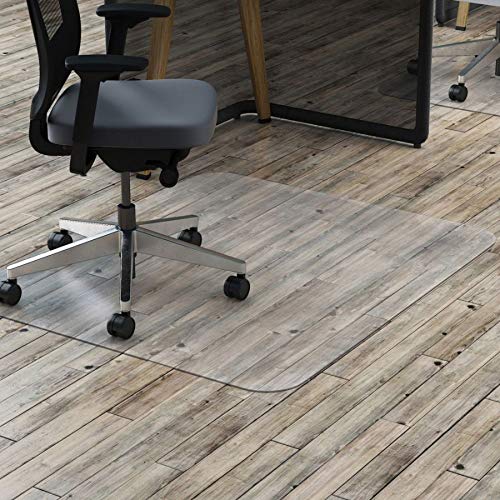 Deflecto Polycarbonate Hardfloor EconoMat Clear Chair Mat, Hard Floor Use, Rectangle, Straight Edge, 45" x 53", Clear (CM21242PCCOM)