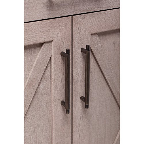 Bush Furniture Key West Secretary Desk with Desktop Organizers in Washed Gray