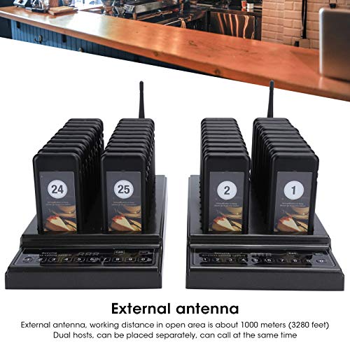 CUIFATI Wireless Restaurant Pager System with Dual Host - 1000m Range