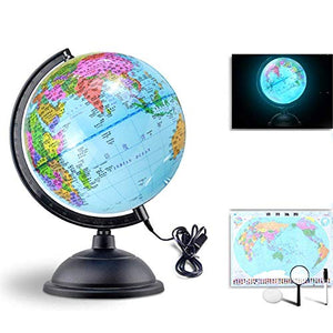 Educational Smart AR World Globe Scientific Childrens Globe Lamp Explorer AR Swivel Rotating Desk Top Globe World Geography for Kids Home Decor and Office Desktop Gift (Color : E, Size : with LED/79