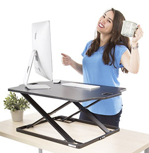 X-Elite Pro Glide Standing Desk - Instantly Convert Any Surface to a Stand up Desk! Large Sit to Stand Desk Converter! Strong & Sturdy! (31 x 21)