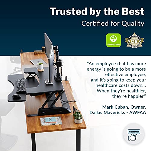 VariDesk Pro Plus 36 by Vari – Dual Monitor Standing Desk Converter – Work or Home Office Sit to Stand Desk – 11 Height Adjustable Settings with Spring Loaded Lift – No Assembly Required