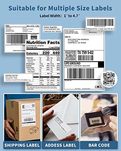 Shipping Label Printer - High Speed 160mm/s Desktop Label Printer 4x6 Thermal Label Maker, Package Address Barcode Printer Support Mac & Windows Compatible with UPS USPS Etsy Shopify Amazon FedEx Ebay