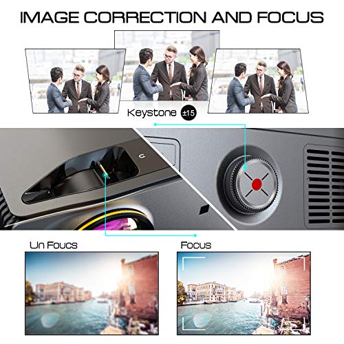 Projector for Outdoor Movies, vamvo L6200 1080P Full HD Video Projector with max 300” Display, 5000Lux, Ideal for Outdoor, Home Theater, Compatible with Fire TV Stick, PS4, HDMI, VGA, AV and USB
