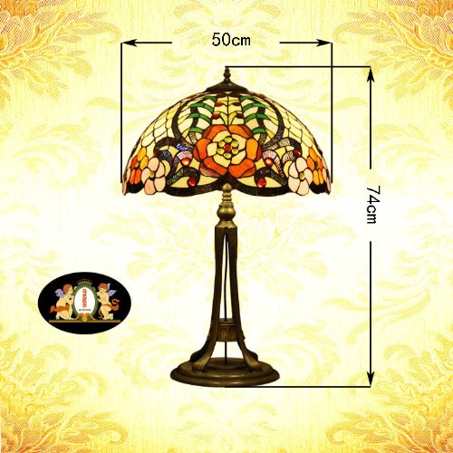 Tiffany Europaische retro style hand-painted stained glass table lamp
