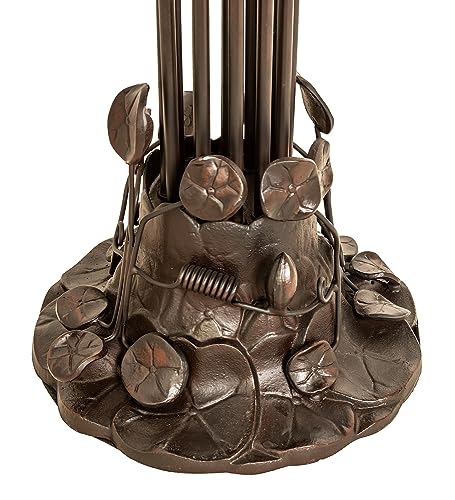 Meyda Lighting Pink Tiffany Pond Lily Floor Lamp 63" High - 12 Lights