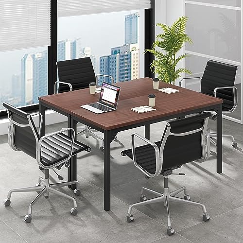COSTWAY 4.5FT Conference Table Set of 2 - Heavy Duty Steel Frame - Modern Computer Desk