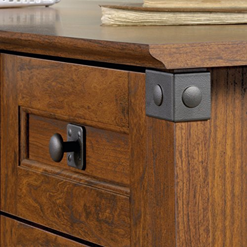 Sauder 416969 Carson Forge Corner Computer Desk, L: 66.14" x W: 66.14" x H: 29.88", Washington Cherry finish