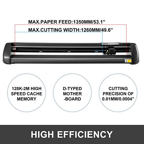 VEVOR Vinyl Cutter 53Inch Vinyl Cutter Machine Manual Vinyl Printer Plotter Cutter with Floor Stand Vinyl Plotter Adjustable Force Speed for Sign Making