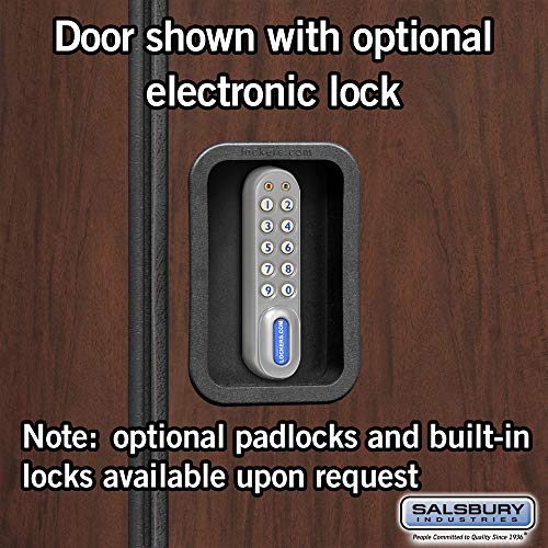 Salsbury Industries Double Tier Designer Wood Locker - 18" Wide - 3 Wide - 6 Feet High - Mahogany