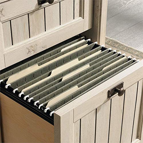 Pemberly Row Home Office Executive Desk with 2 Letter/Legal File Drawers in Chalked Chestnut