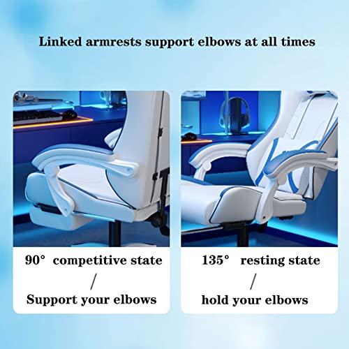 inBEKEA Home Computer Ergonomic Gaming Office Chair with Footrests, Casters, Armrests (Pink, 62 * 62*(109~118) cm)