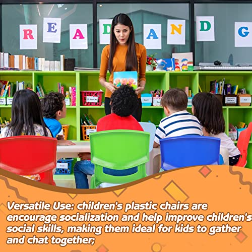 Purpeak 12 Pcs 10 Inch Plastic Stackable School Chairs for Kids