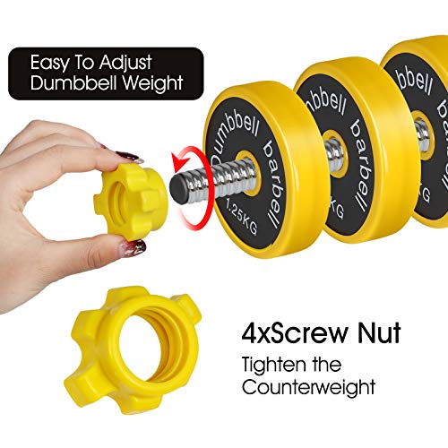 CDCASA Adjustable Dumbbells, 88 Lbs Free Weight Set, Dumbbell Barbell 2 in 1, Solid and Configurable with Rubbery Protective Cover, Easy Assembly and Save Space, Home Gym Equipment for Men and Women