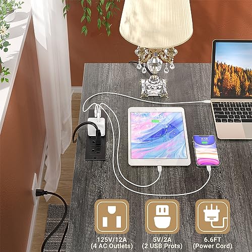 Unikito L Shaped Desk with Drawers, USB Charging Port, Power Outlet - 60 Inch, Black Oak