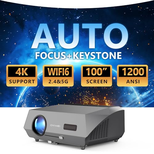 ZCGIOBN Daylight Projector Auto Focus 4K, 1200 ANSI Bright HD LED Home Theater Video Projector