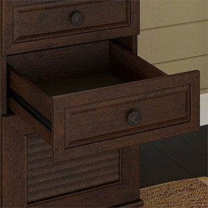 kathy ireland Home by Bush Furniture Volcano Dusk Double Pedestal Desk with Hutch in Coastal Cherry