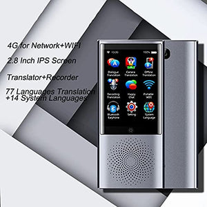 None Voice Photo Instant Translator 4G 8GB Memory 2.8" Touch Screen 2080mAh 77 Languages Translation (Gray)