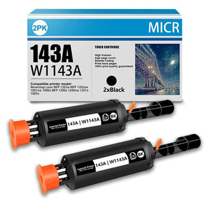 2 Pack Black Compatible 143A | W1143A MICR Toner Cartridge Replacement for HP Neverstop Laser MFP 1202nw MFP 1202w 1001nw 1000n MFP 1200nw 1200n 1201n 1005n Printer Ink Cartridge (High Yield)
