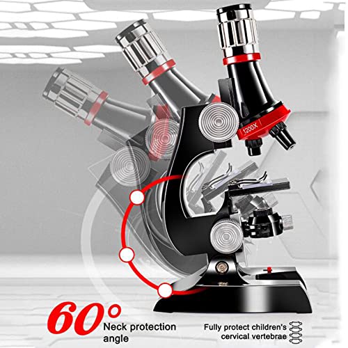 Scientific Educational Microscope for Kids - Newest Upgrade 100 + 400 + 1200 Times HD Beginner Experiment Educational Toys Cultivate Scientific Talent Child Student Boy Girl Best Gift
