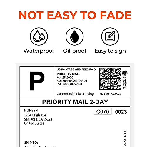 MUNBYN Thermal Label Printer, with Pack of 500 4x6 Roll Labels and Label Holder,High Speed Direct USB Thermal Barcode 4×6 Shipping Label Printer Marker