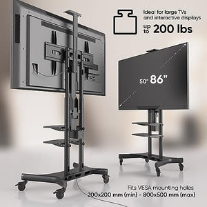 ONKRON Motorized TV Stand for 50" - 86" TVs up to 200 lbs - Adjustable Height - VESA 800x500 - Black